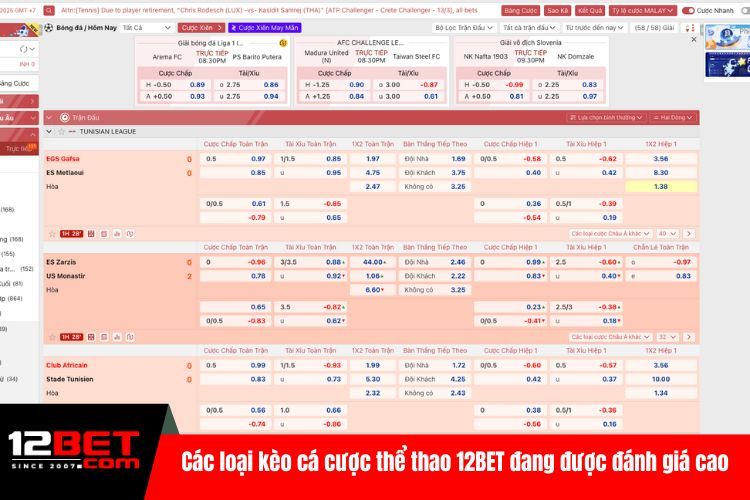 Thể Thao 12BET – Cá Cược Chuyên Nghiệp, Thắng Dễ