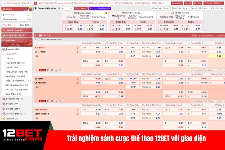 Thể Thao 12BET – Cá Cược Chuyên Nghiệp, Thắng Dễ