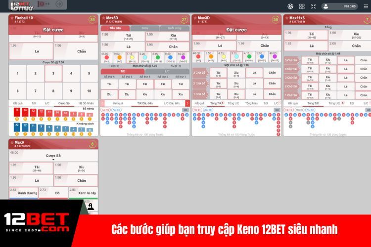 Keno 12BET, Sảnh Game Uy Tín Được Nhiều Người Yêu Thích