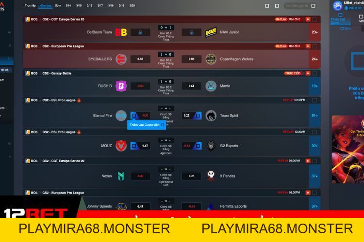 12BET – Nhà Cái Đẳng Cấp Với Tỷ Lệ Kèo Siêu Hấp Dẫn